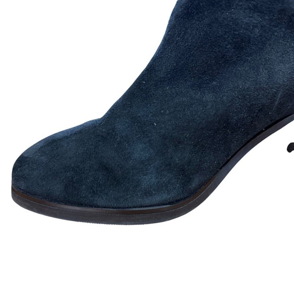 Lands End Womens Black Leather Suede Block High Heel Ankle Boots Booties Shoes 7 - Picture 5 of 16